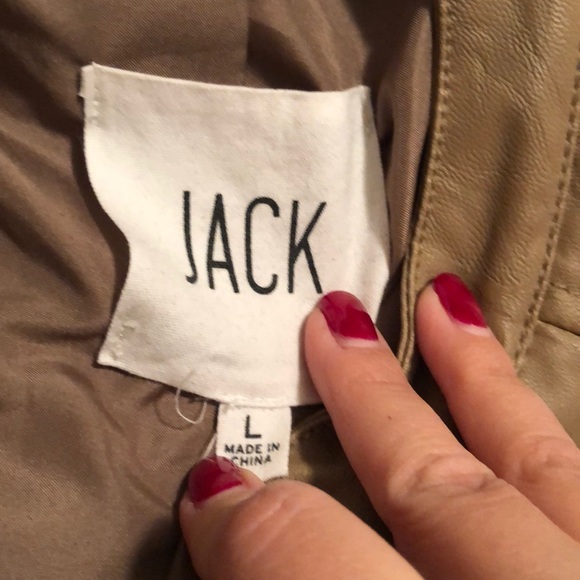 Tan faux leather moto jacket - Picture 2 of 2